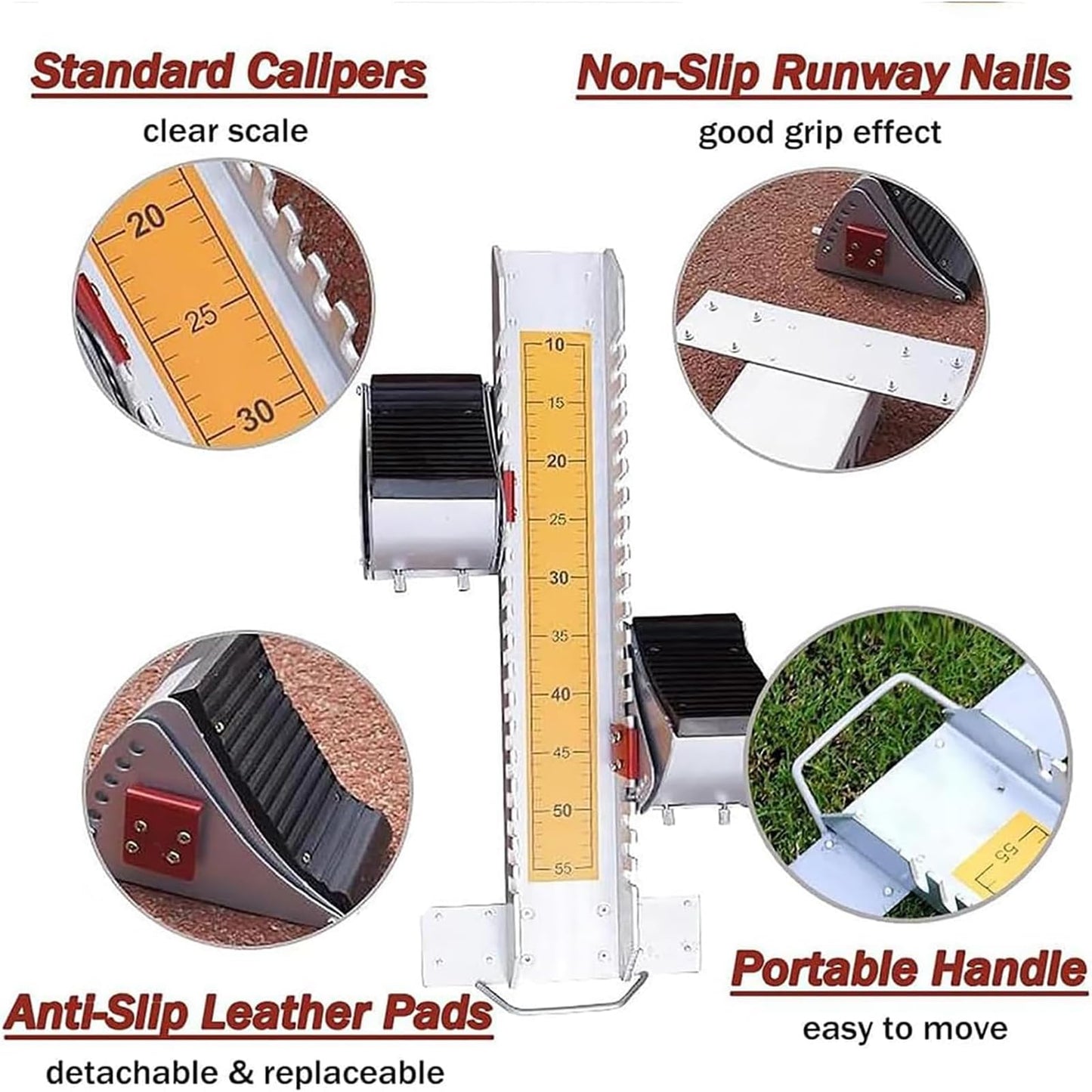 HYUIO 25in Starting Blocks, Track and Field Multi Function Track Blocks for Sprinting 6 Angle Adjustable Aluminum Track Starting Blocks for Athletics Plastic Runway Cinder Track