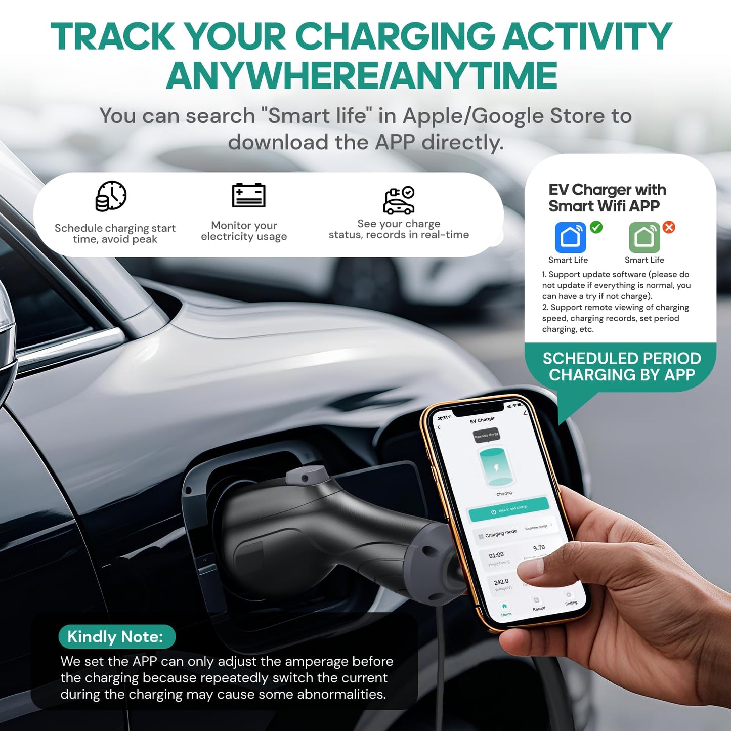 NexCyber Level 2 EV Charger(WiFi APP/Plug-Play), 48A Nema 14-50p, 25ft Cable ETL Certified, Home Level 2 EVSE Car Charger w/ J1772 Connector, Electric Vehicle Charging Stations (46)