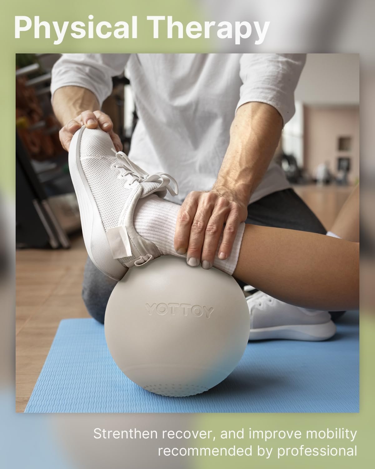 YOTTOY Small Exercise Ball，9-inch Pilates Ball with Anti-Burst Technology for Stability, Ideal for Yoga, Pilates, Physical Therapy & Home Workouts (White)