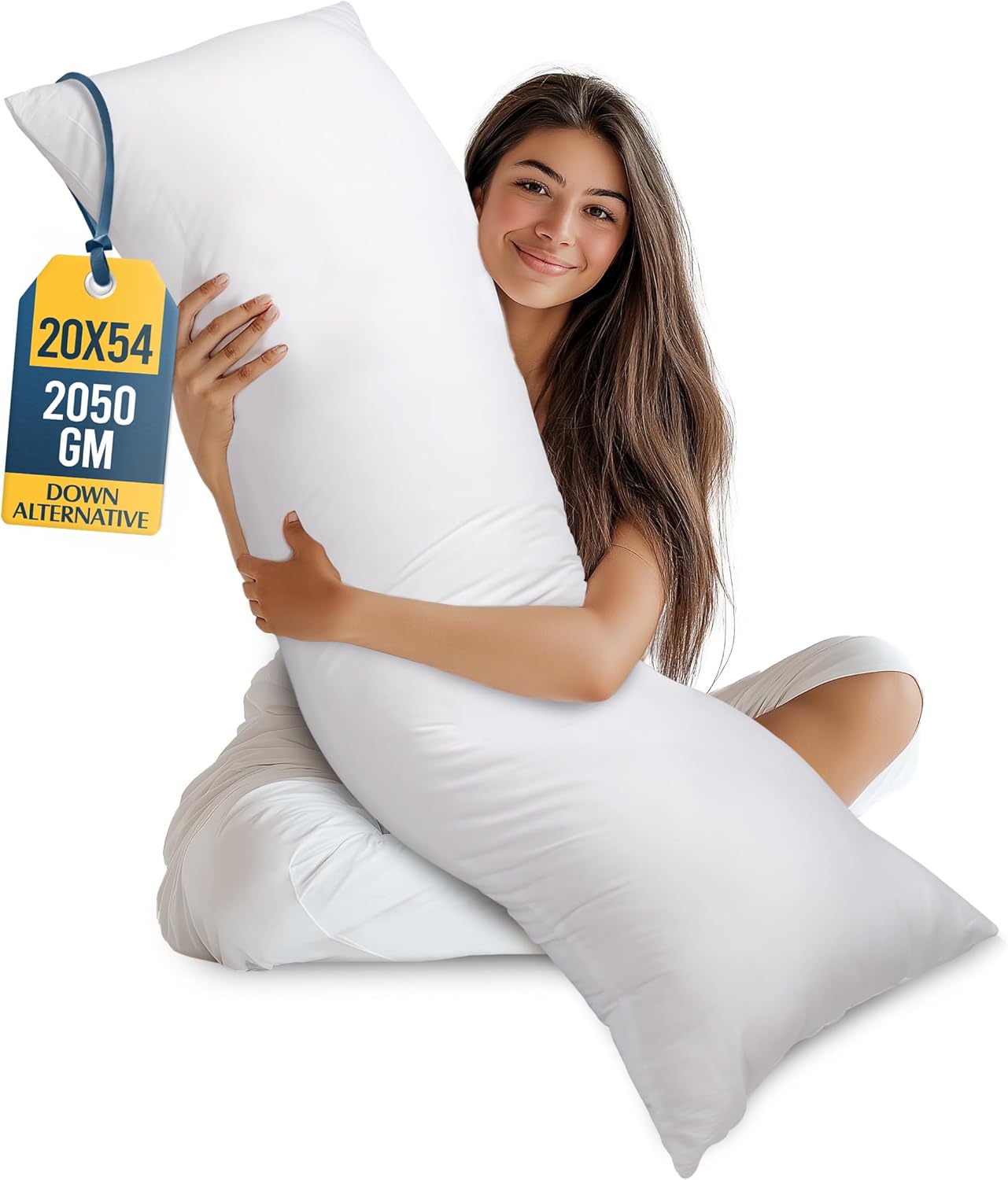 Utopia Bedding Full Body Pillow - Long 20 x 54 Inch Pillow Insert for Side Sleepers - White