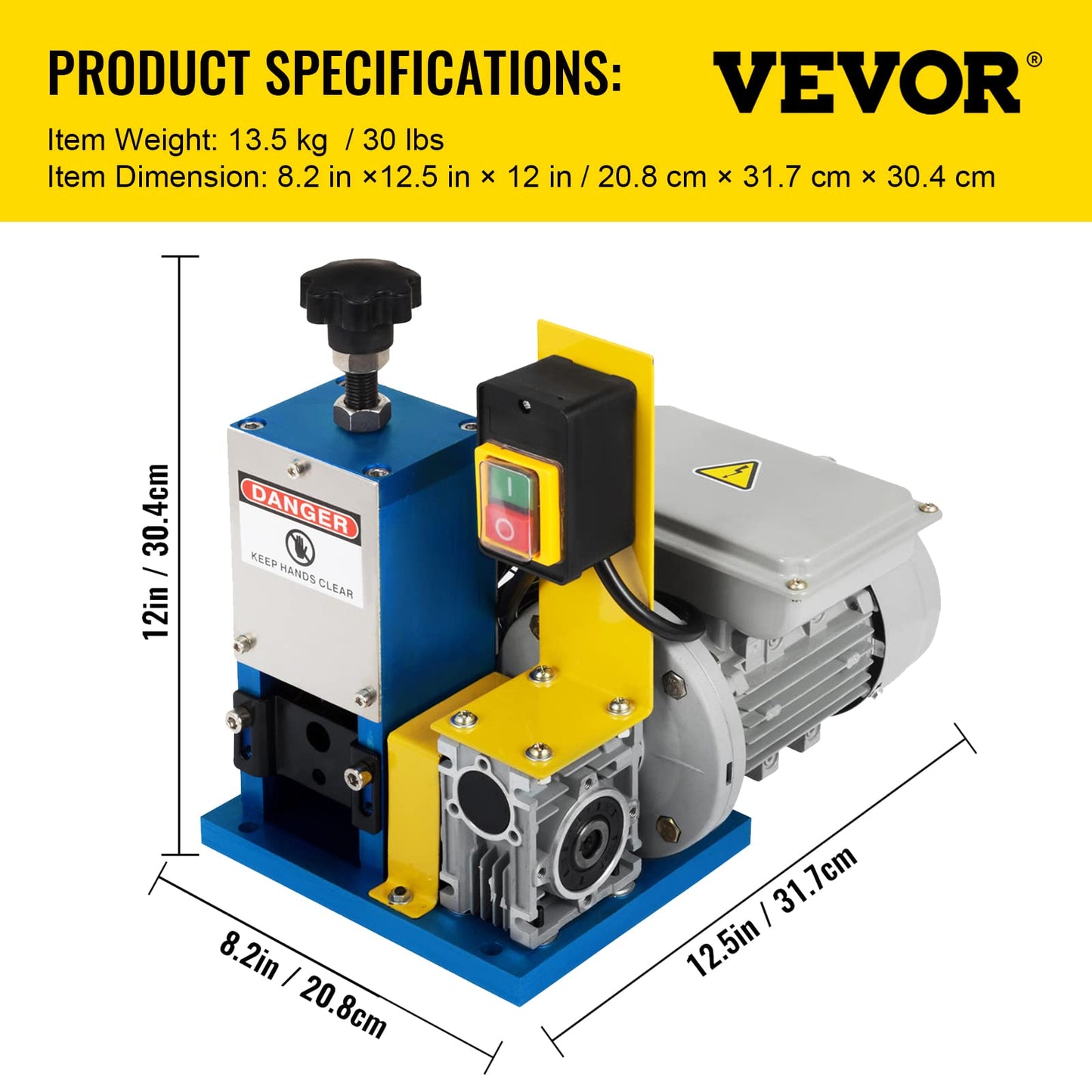 Vevor Automatic Electric Wire Stripping Machine 0.05"-0.98",Portable Dark Blue Wire Stripper, Wire Stripping Machine Tool for Scrap Copper Recycling (Dark Blue): Tools & Home Improvement