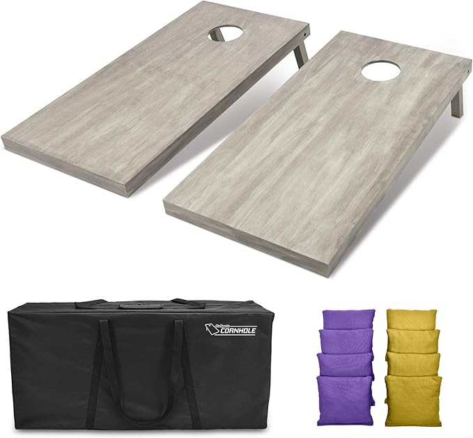 GoSports 4 ft x 2 ft Regulation Size Wooden Cornhole Boards Set - Includes Carrying Case and Bean Bags (Choose Your Colors) Over 100 Color Combinations