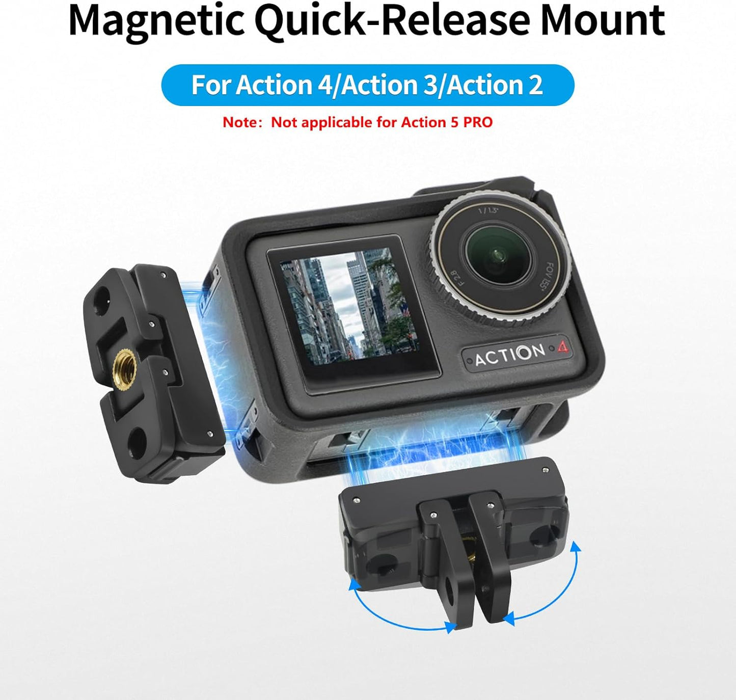JOYSOG 4/Action 3/Action 2 Action Camera Magnetic Adapter Mount for OSMO Action Quick Release Adapter with Connection