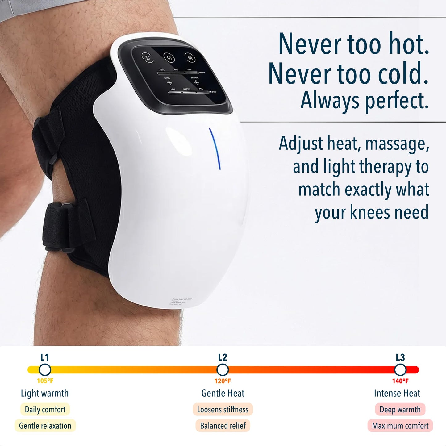 FORTHIQ Knee Massager Smart for Pain Relief with Heat and Red Light Therapy, 2026 Updated Edition, Relax Tight Muscles, Ideal Gift for Men & Women, FSA-HSA Eligible