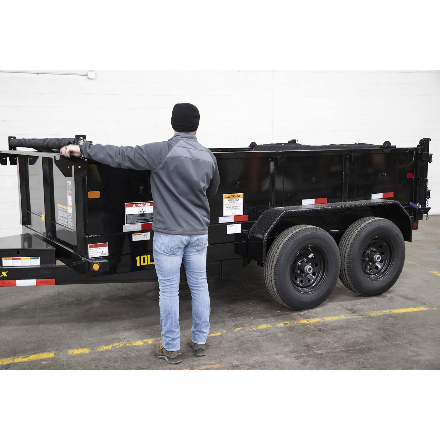 Buyers Products DTR7518 Aluminum Tarp System with Mesh Tarp, 7-1/2 x 18 Feet, Dump Body Tarp Kit, Heavy Duty Double-Stitched Hems, Brass Grommets, Telescoping Roller, Complete Hardware Included
