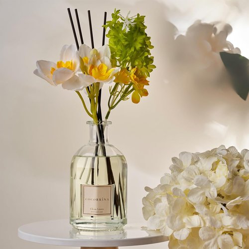 Cocorrína Reed Diffuser - Clean Linen Scent | 8.5 Fl. Oz (250ml) with 8 Sticks for Home Decor