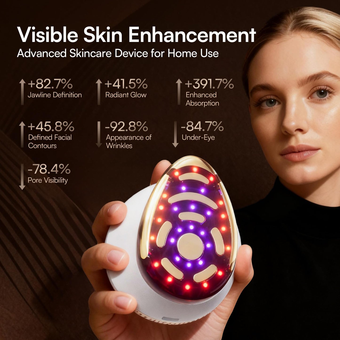INIA SPHERA Upgraded 8-in-1 Microcurrent Facial Device for Face & Neck – Red Light, Thermal & Cooling Beauty Tool, 5 Custom Modes, At-Home Skin Stimulation & Glow Care Skincare Tool