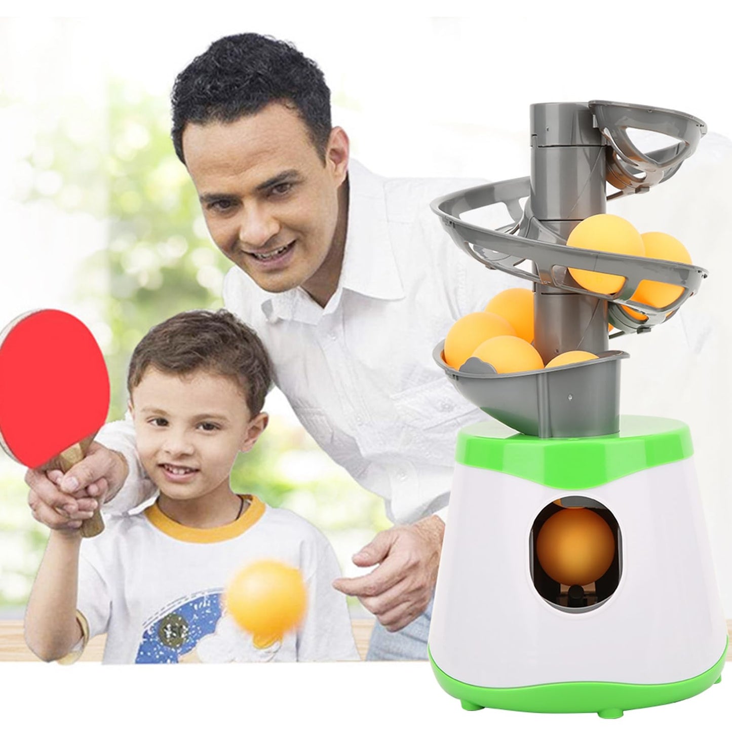 Machine, Portable Table Tennis Trainer Ball Automatic Launcher Lightweight ABS Training Machine for Children Entertainment 10 Balls Included Tennis Ball Launcher Machine