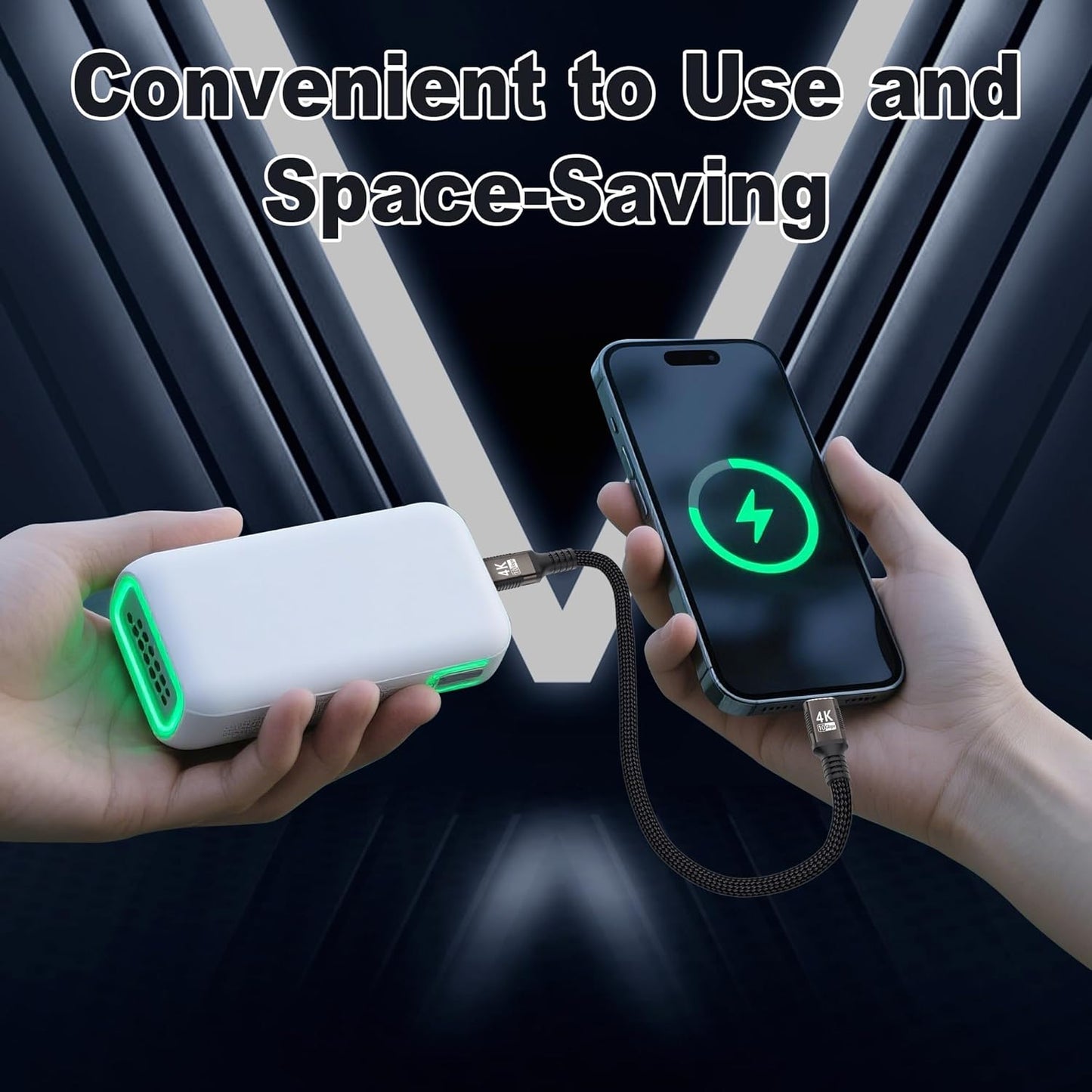 KMMXXCPM 16FT/5M 3,USB 3.1 1 10Gbps Transfer,4K@60Hz/2K@120Hz PD3.0 100W USB C Long Cable Compatible with Thunderbolt C