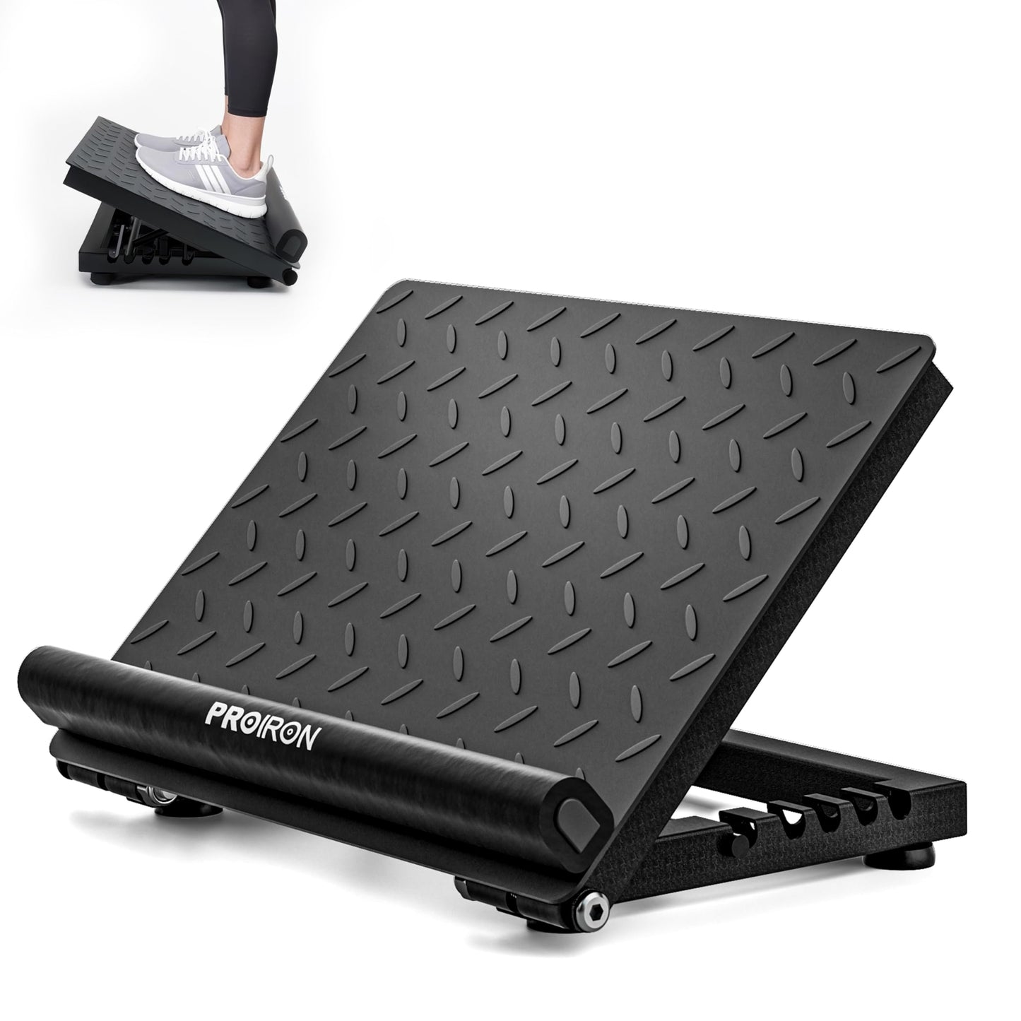 PROIRON Steel Slant Board for Calf Stretching，Calf Stretcher Slant Board for Squats 5 Adjustable Incline Angles，Incline Board 660lbs Weight Capacity for Ankle Stretching Training Home Gym