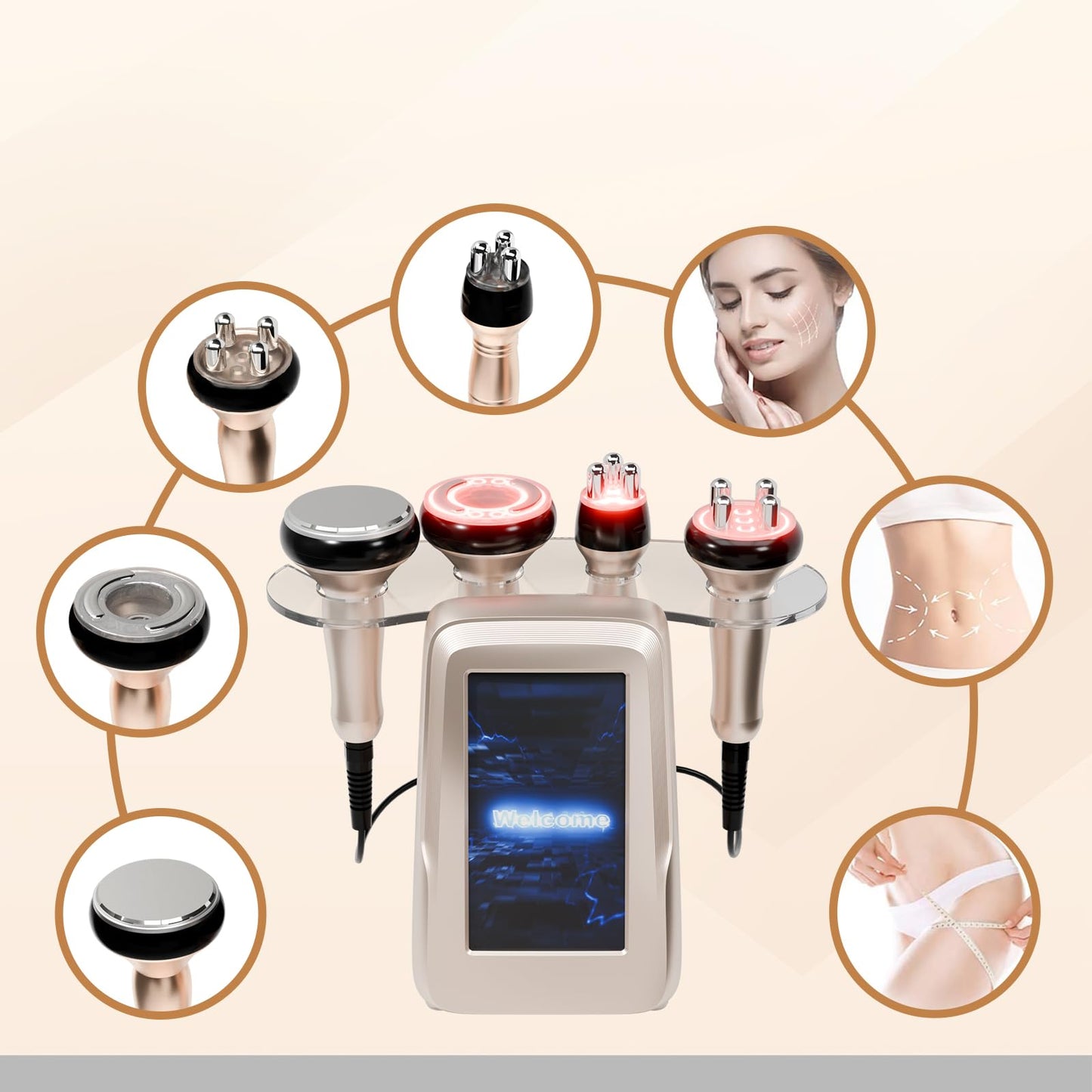 Body Massager Machine Body Multifunctional Beauty Machine Cellulite Device, White