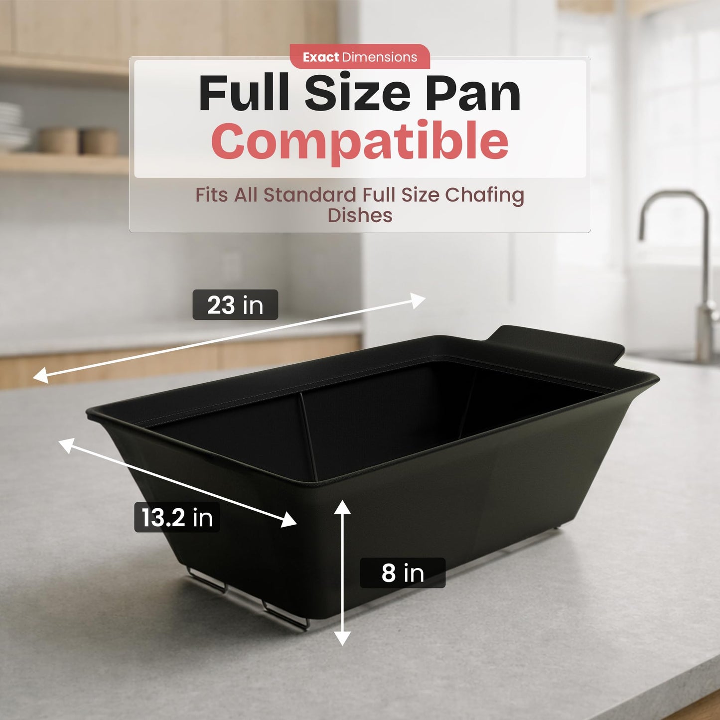 Chafer Wind Guard by Merchlio- 4 Pack | Handle Covered Chafer Dish Covers | Fitted, Washable & Elegant Buffet Decor | Functional Catering Wind Guard | Black