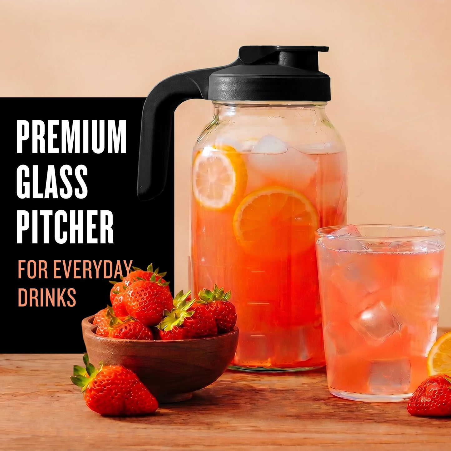 County Line Kitchen Wide Mouth Mason Jar Pour Spout Lid - Flip Cap Drinking/Canning Lids - Handle & Airtight Leak-Proof Seal - Accessories for Pitcher - Fits 32 oz & 64 oz, Sage - 1 Pack