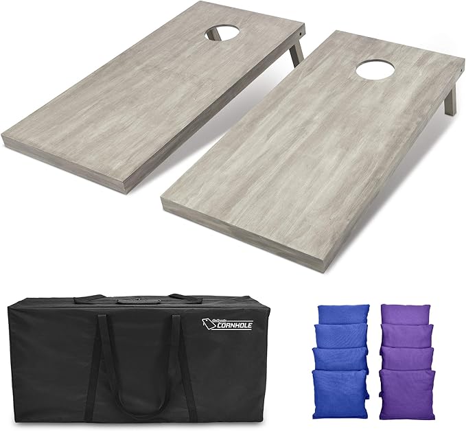 GoSports 4 ft x 2 ft Regulation Size Wooden Cornhole Boards Set - Includes Carrying Case and Bean Bags (Choose Your Colors) Over 100 Color Combinations