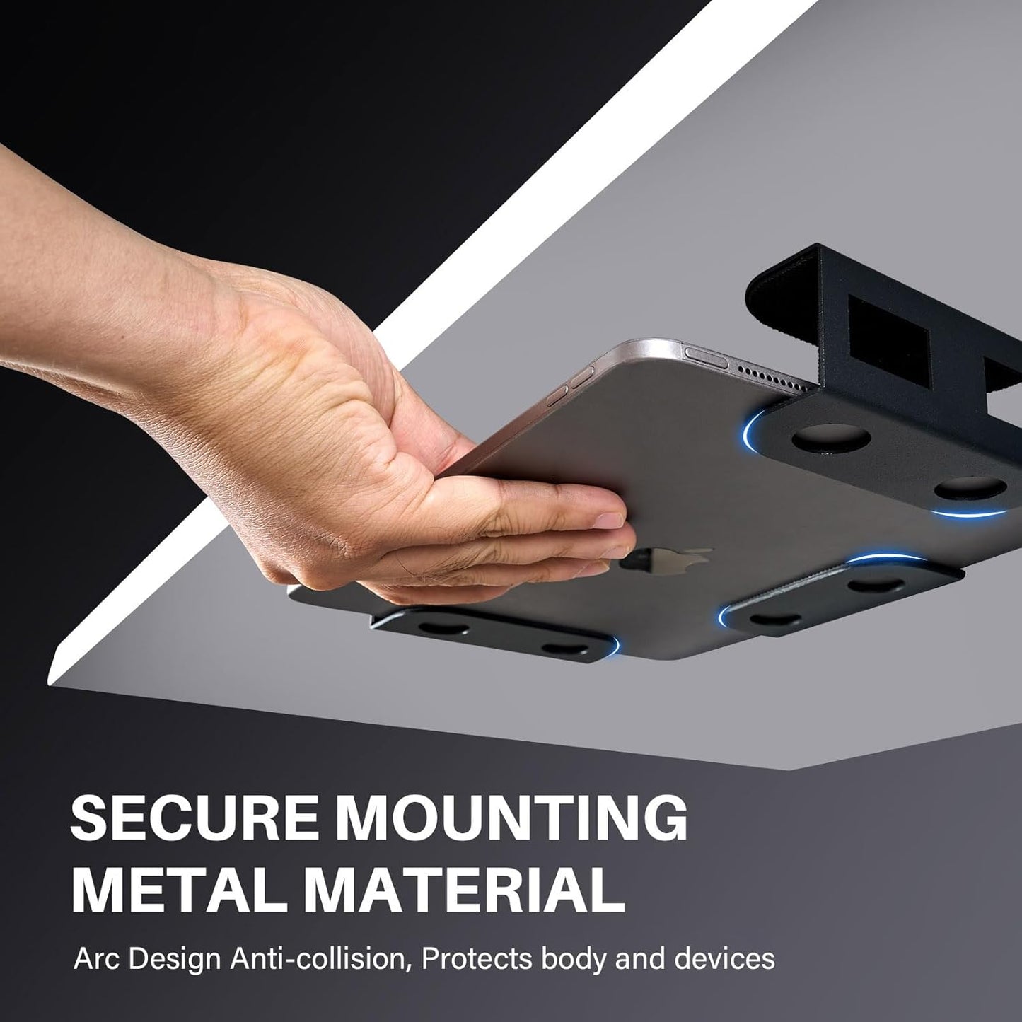1.37" BYMECOST Under Desk Laptop Storage Mount, Metal Under Desk Device Holder, for Devices Up to Thick, MacBook, Mini