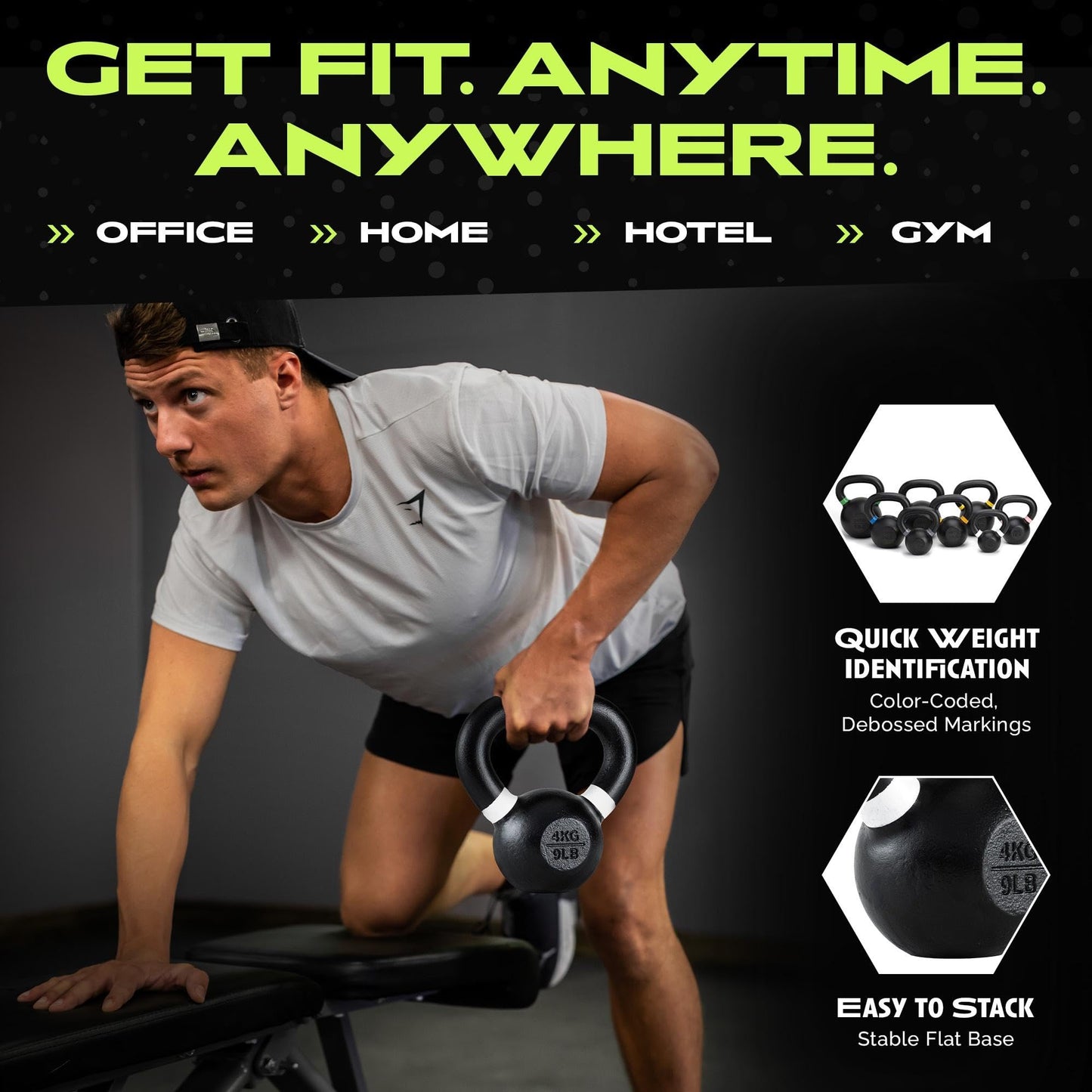 Rage Fitness Kettlebells, Single-cast Iron, No-welded Joints, Wide Handle, Strength Training Kettlebells, Cast Iron Kettlebell Set, Powder Coated Kettlebell Weights For Maximum Durability, Men & Women