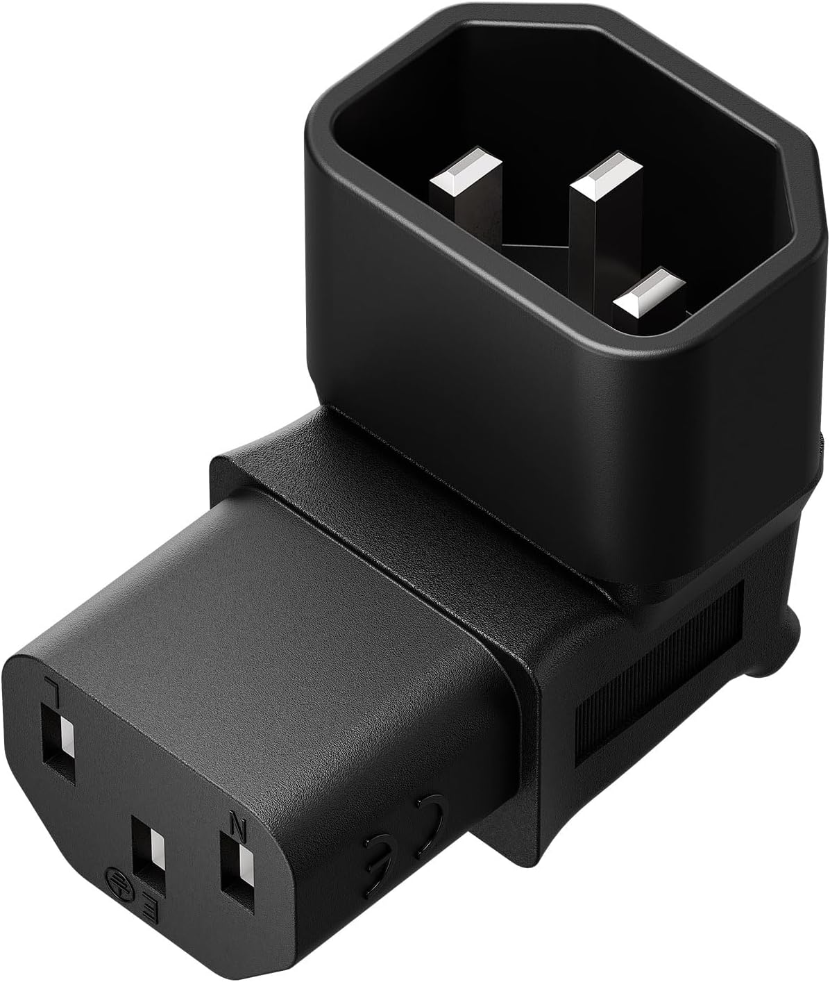 Vellcon 320 C14 C13 90 3Pole 90Degree IEC to Power Adapter PDU Plug/Socket Down Degree Wall-Mounted LCD TV AC Connector