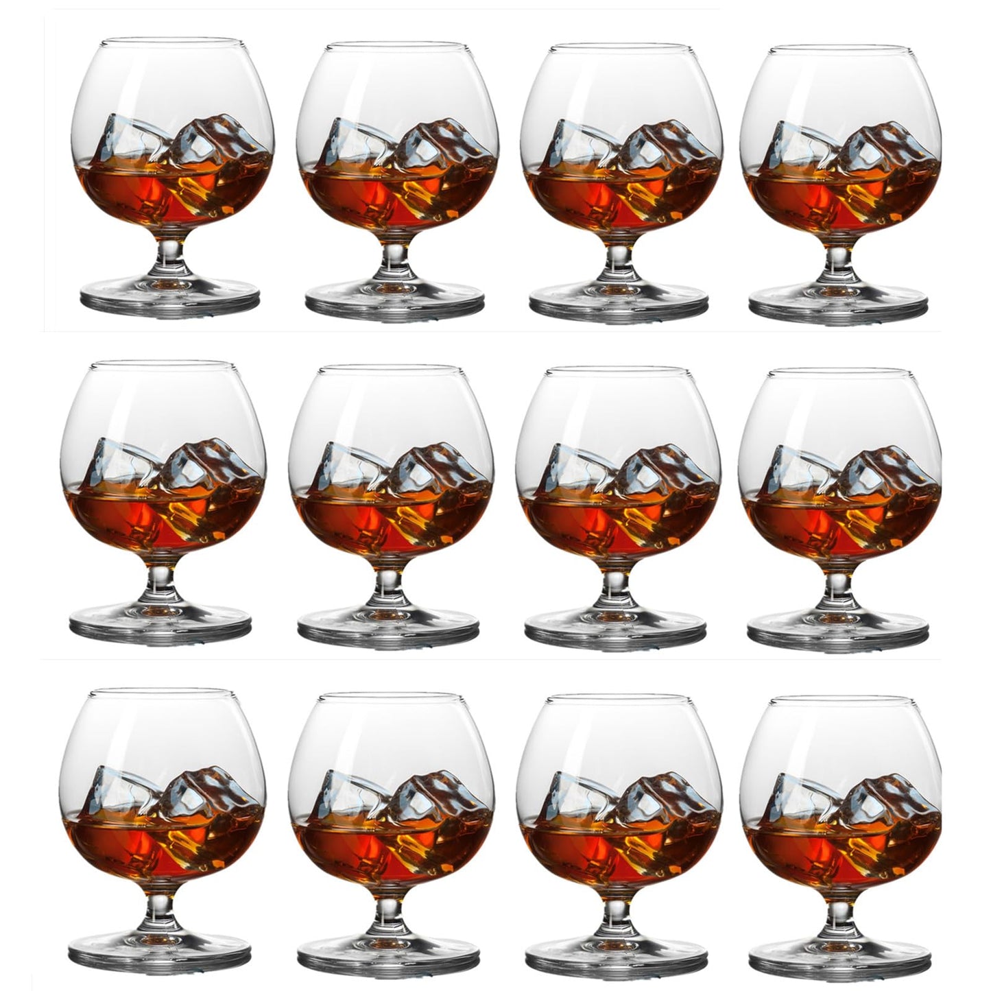 Whiskey Glasses Set of 12, Bourbon Glass, Old Fashioned Glasses, 11.5 Oz Short Stem Wine Glass for Spirits, Vodka, Scotch,Cognac, Brandy, Cocktails (Set of 12)