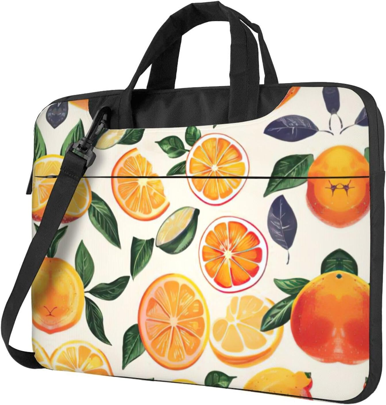 JIPOFD citrus fruit pattern Print Structured Laptop Bag Oxford Cloth Briefcase Padded Shoulder Case with Front Pockets