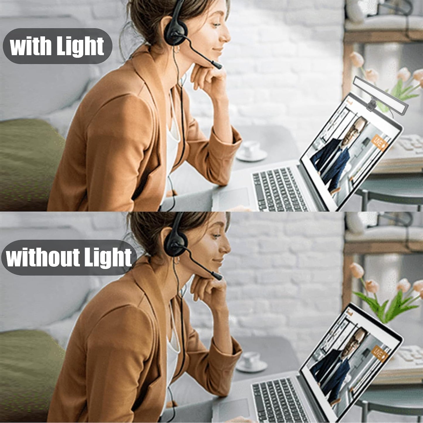 luxceo Video Conference Lighting, Zoom Light for Remote Working, Webcam Lighting for Laptop, Zoom Calls, Live