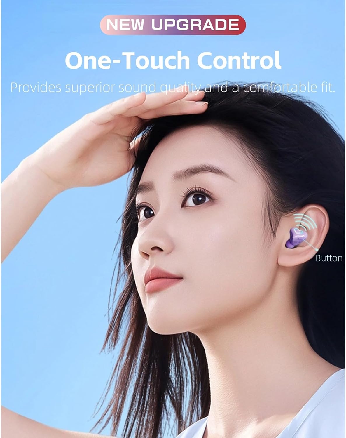 5.3 Yoidesu Earbuds Stylish Heart Shaped, HiFi Stereo Sound Bluetooth Headphones with Charging Case, Cute Creative