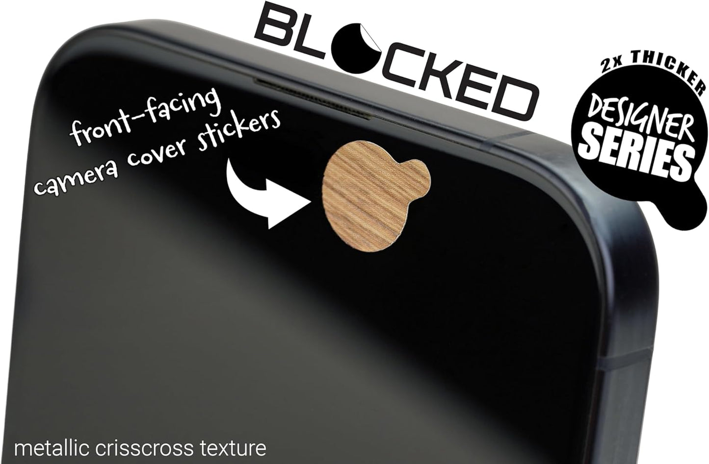 MyCamShield 2X 3-Sizes 57 Rigid Series - Thicker | Blocked Original Vinyl Webcam Cover Stickers | Restickable