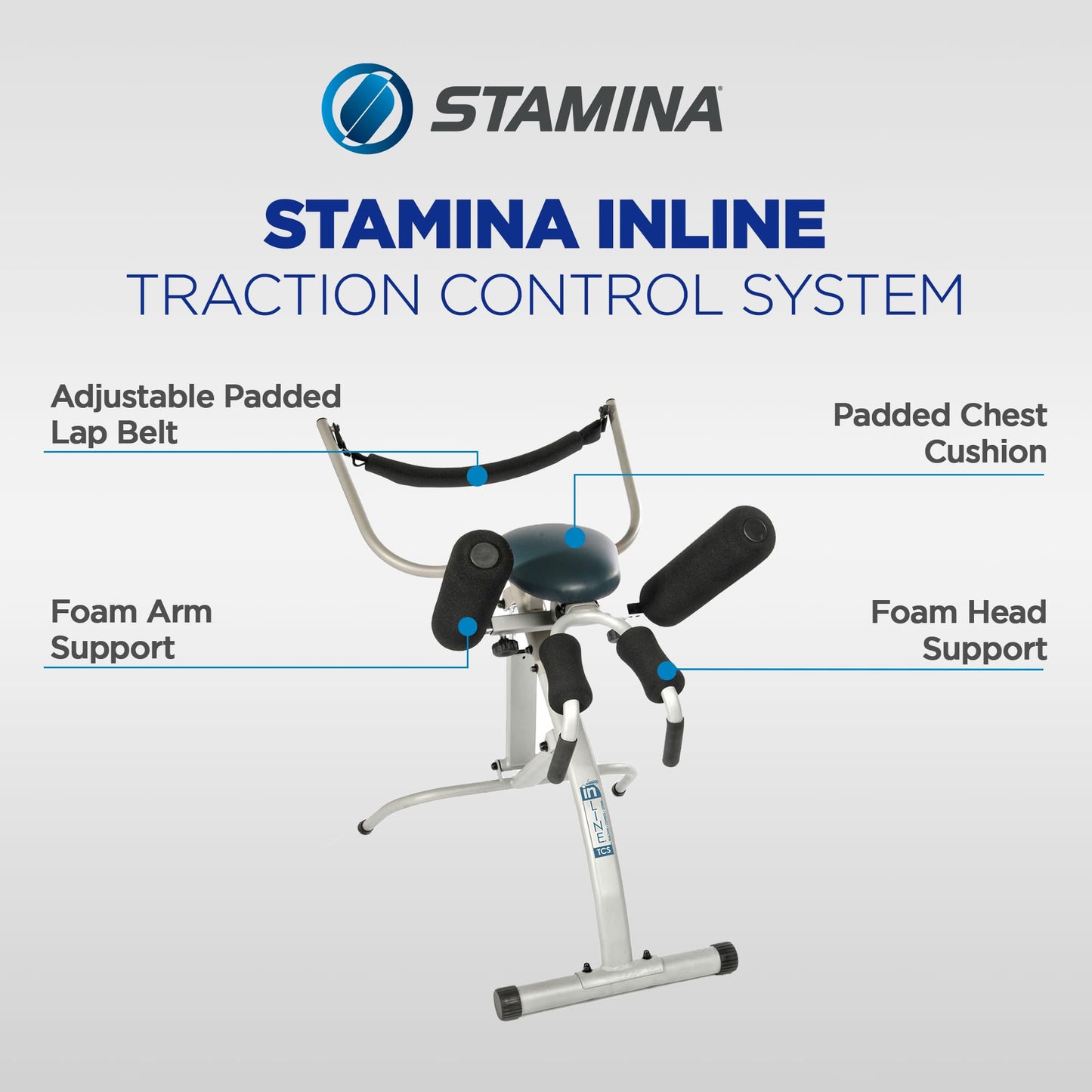 Stamina InLine Traction Control System, Back Pain Relief & Spine Decompression Machine - Stretching and Exercise Equipment for Home and Gym Workout - Portable Lower Body Fitness Stretcher