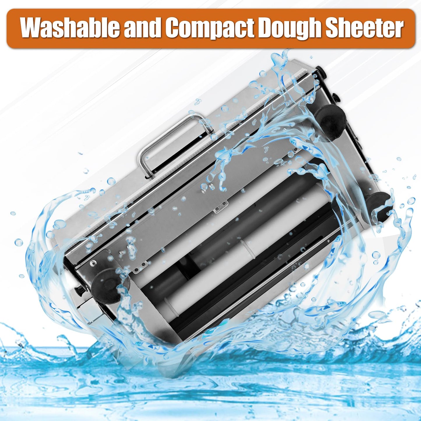 40.9''x15.5" Folding Dough Sheeter with Sheeter Board Stainless Steel Adjustable Manual Dough Sheeter Roller Machine for Croissants Pizza Pie Crust and Pastry