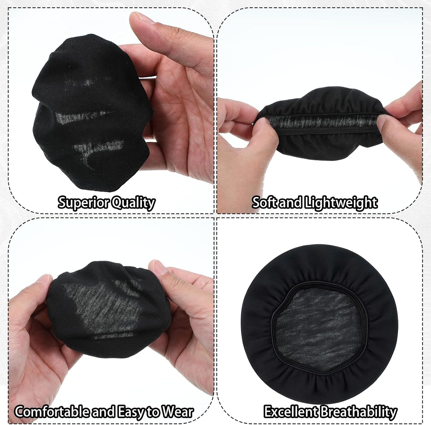 Xyembu 3 3.5" 4.3" Pairs Headphone Ear Covers, Washable Stretchable Earpad Cover, Fabric Headphone-Pads Covers