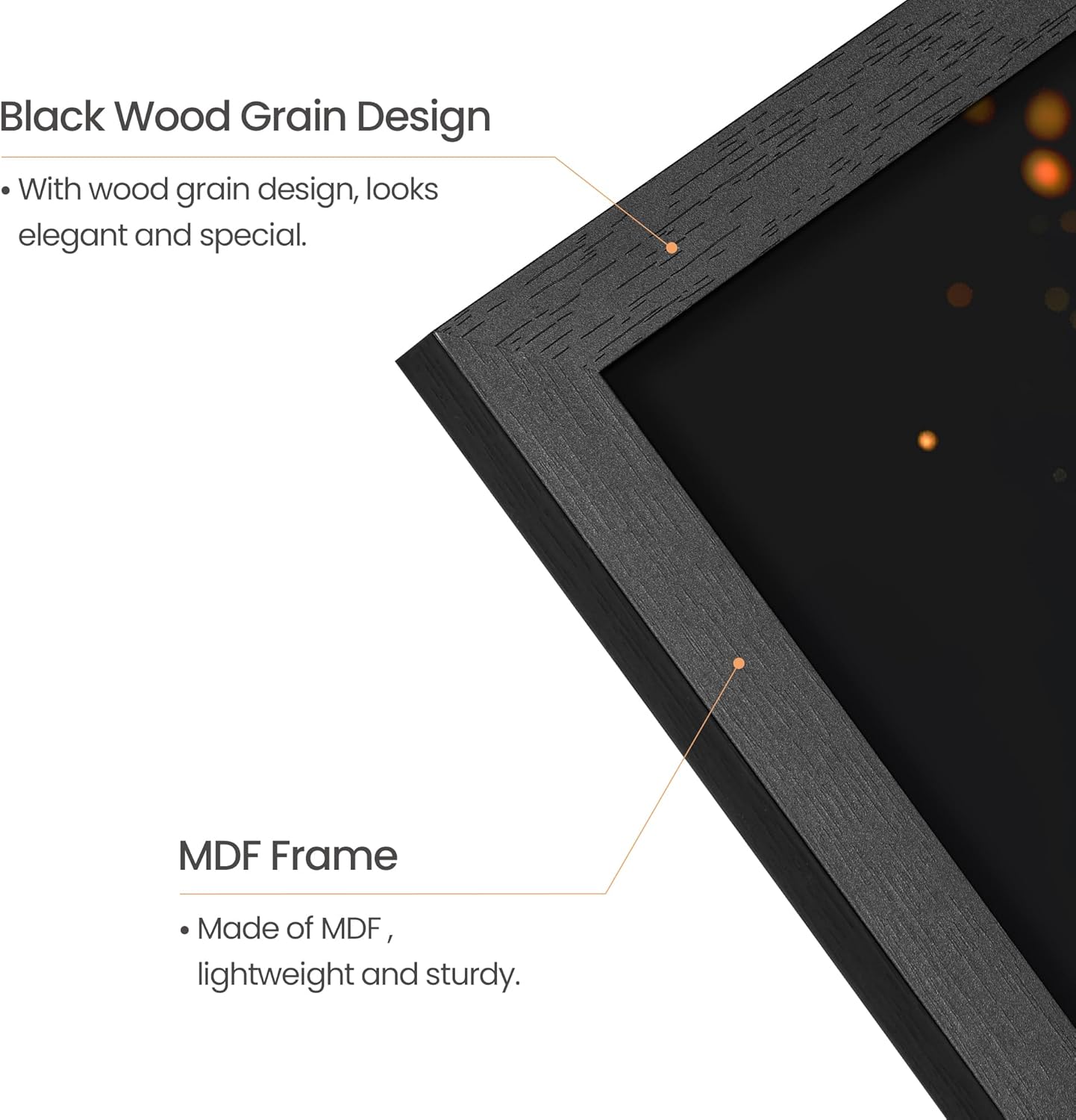 Upsimples 8.5x11 Picture Frame - Stylish Black Wall Gallery Frame for Photos | 1 Pack