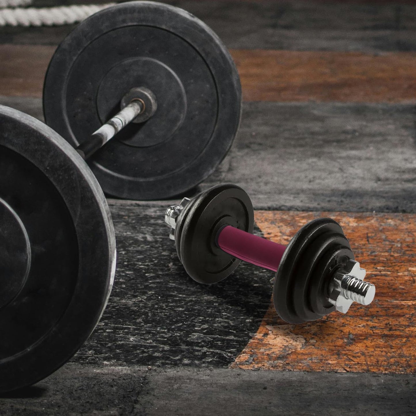 Beavorty 2pcs Barbell Sleeve Gym Equipment Grip Pads Anti-Slip Weight Lifting Covers Detachable Burgundy Pull-up Bar Accessories for Strength Training