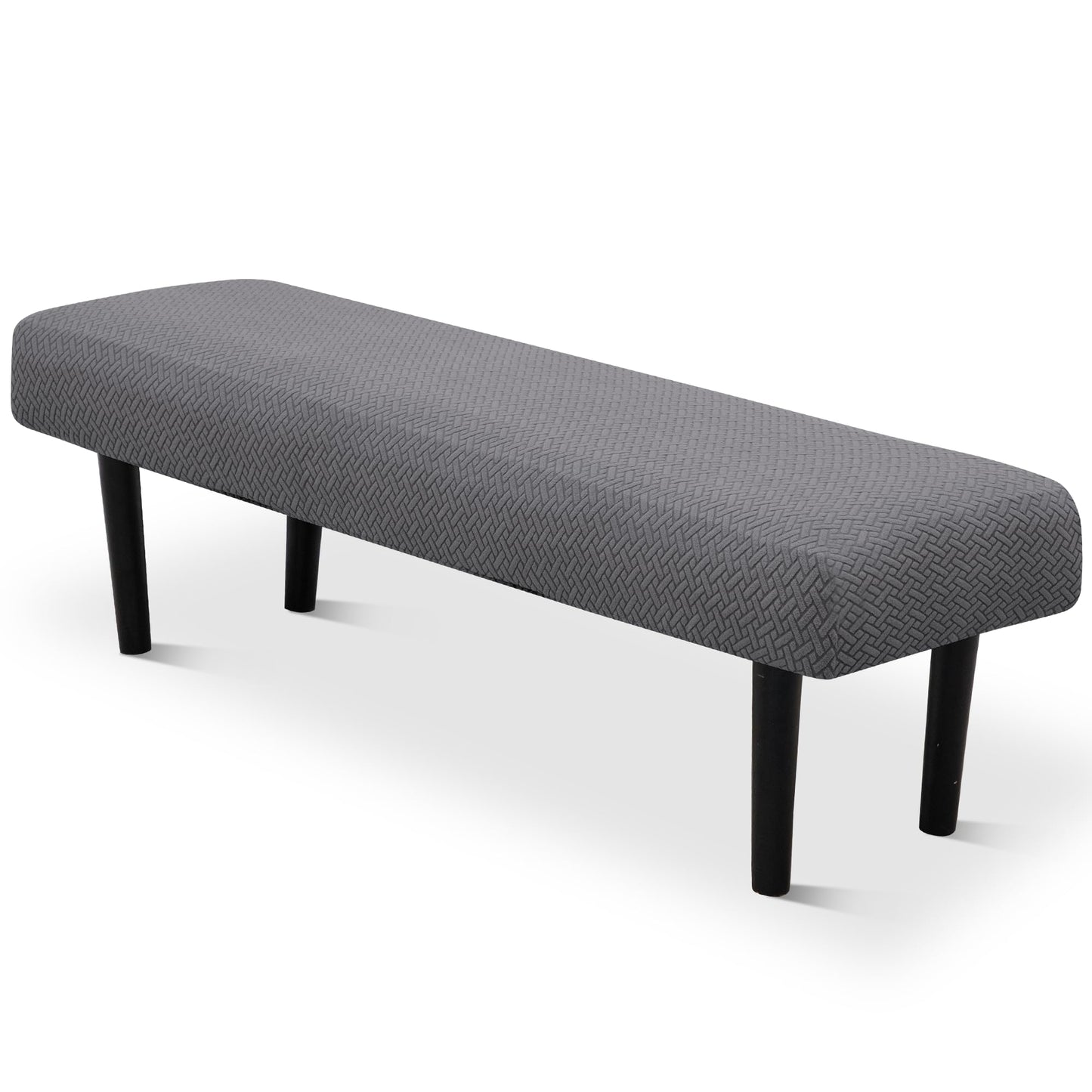 MRGSDL Stretch Bench Seat Cover, Reusable Slipcover for Dining Room & Bedroom, Removable Washable Rectangular Bench Covers, Elastic Fit for Home Furniture (Twill Grey)