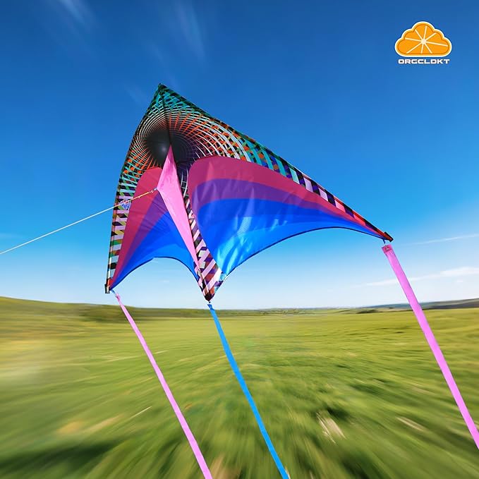 ORGCLDKT-Rainbow Cruiser Delta Kite, Kites for Kids Ages 8-12,4-8,Boys,Girls,Kites for Adults,Beach,Beginners,Giant.1Pc or 3Pcs Pack. Easy to Fly.