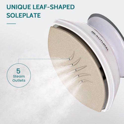 Beautural Mini Travel Steam Iron - Dual Voltage, Non-Stick Soleplate, Perfect for Sewing & Quilting
