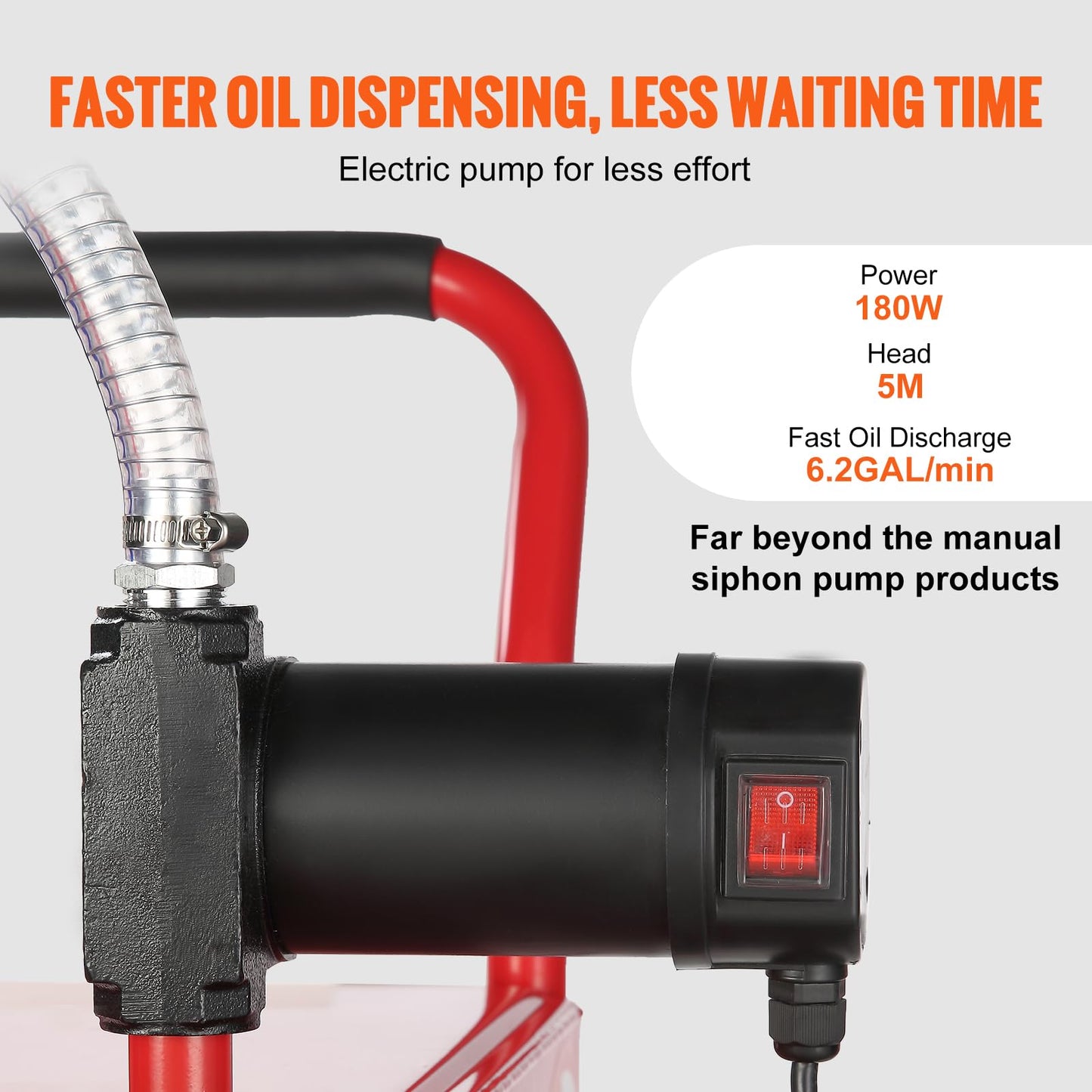VEVOR 30 Gallon Diesel Caddy, 23.5 L/min, 180W Portable Storage Tank Container with Electric Pump Wheels, Diesel Transfer Storage Tank for Fueling