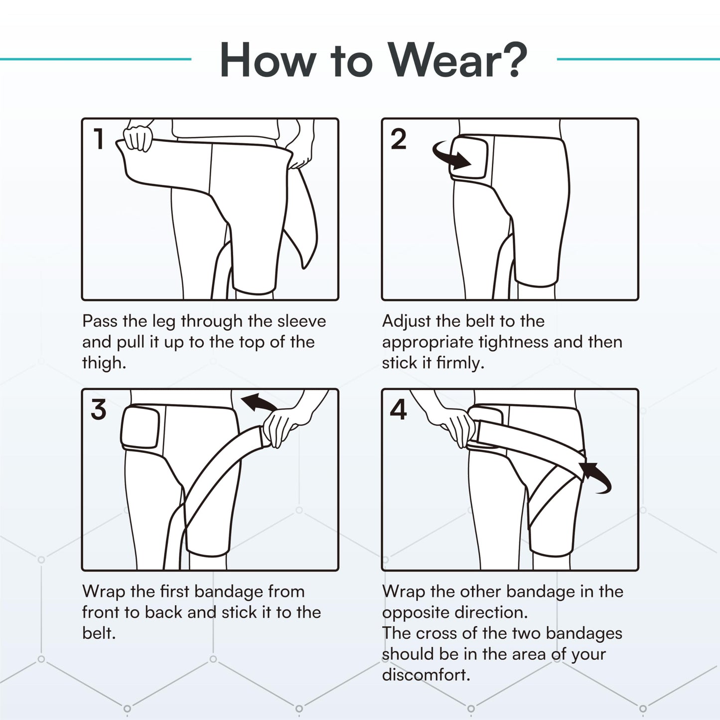 Vital Salveo Graphene Hip Brace for Women & Men – Hip & Thigh Brace with Compression Support for Hip Pain Relief, Adjustable Cross Strap for Sports, Walking & Daily Wear (1 PC) - Large