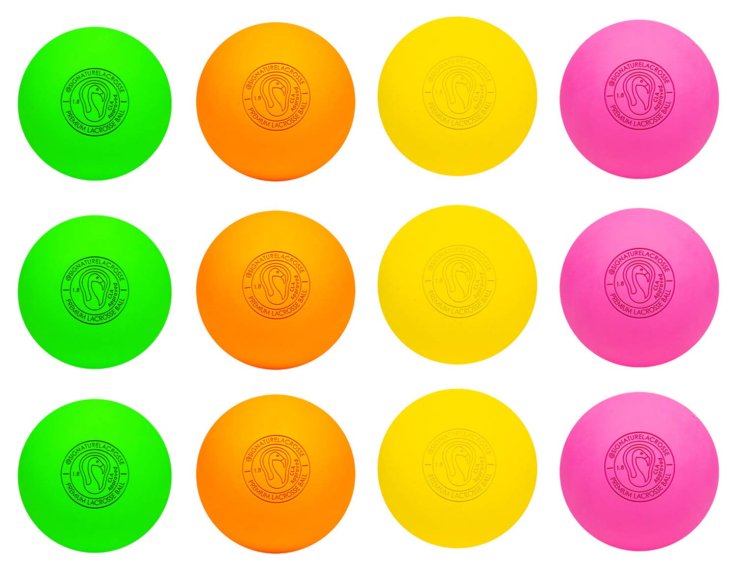 Signature Lacrosse Ball Set - Packs of 2, 4, 8, 12, and 100 - No Chemical Smell Massage Balls, Myofascial Release Tools, Back Roller, Muscle Knot Remover