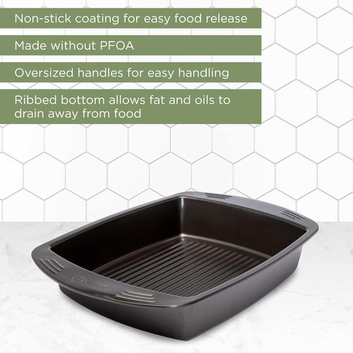 Ecolution Nonstick Roasting Pan - Premium Carbon Steel, Oven Safe to 450°F, 21" x 14" Exterior