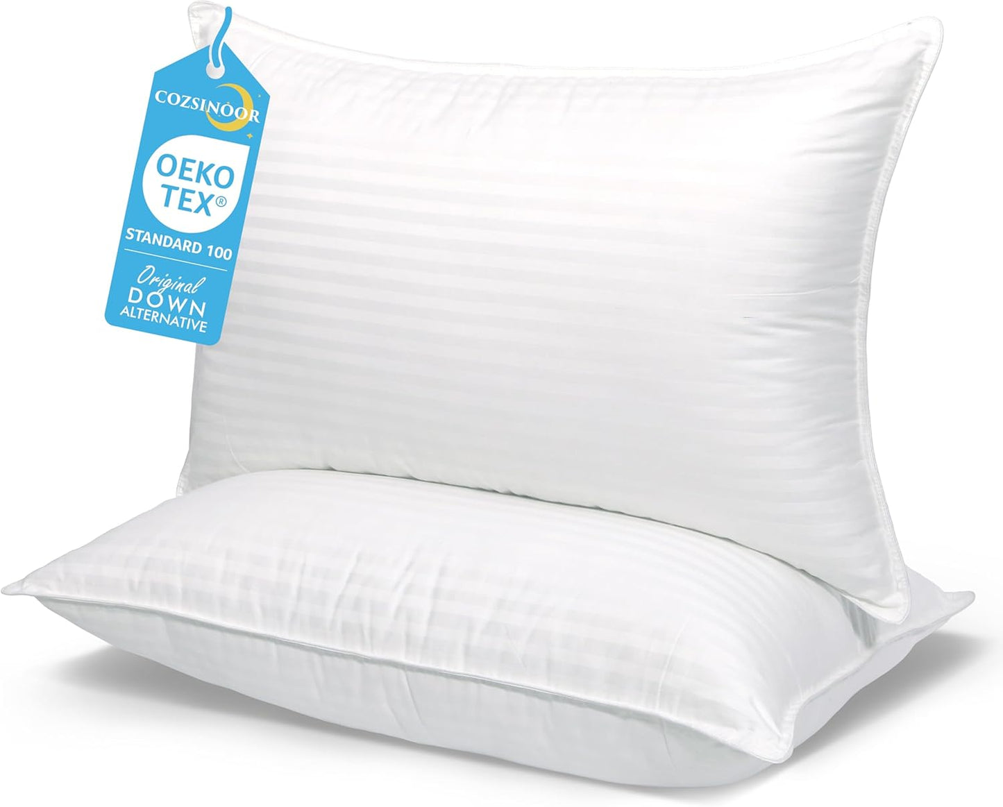 COZSINOOR Bed Pillows for Sleeping - Queen Size Hotel Quality Set of 2 | Breathable Cooling Down Alternative Microfiber for All Sleep Positions