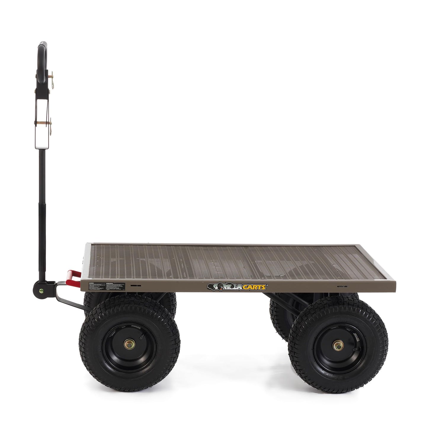 Gorilla Carts Steel Dump Cart, 5 Cu Ft Bed, 1200 lb Load Capacity, Gray – Towable Heavy-Duty Outdoor Utility Wagon with Removable Side Panels for Yard, Lawn, Garden or Landscaping