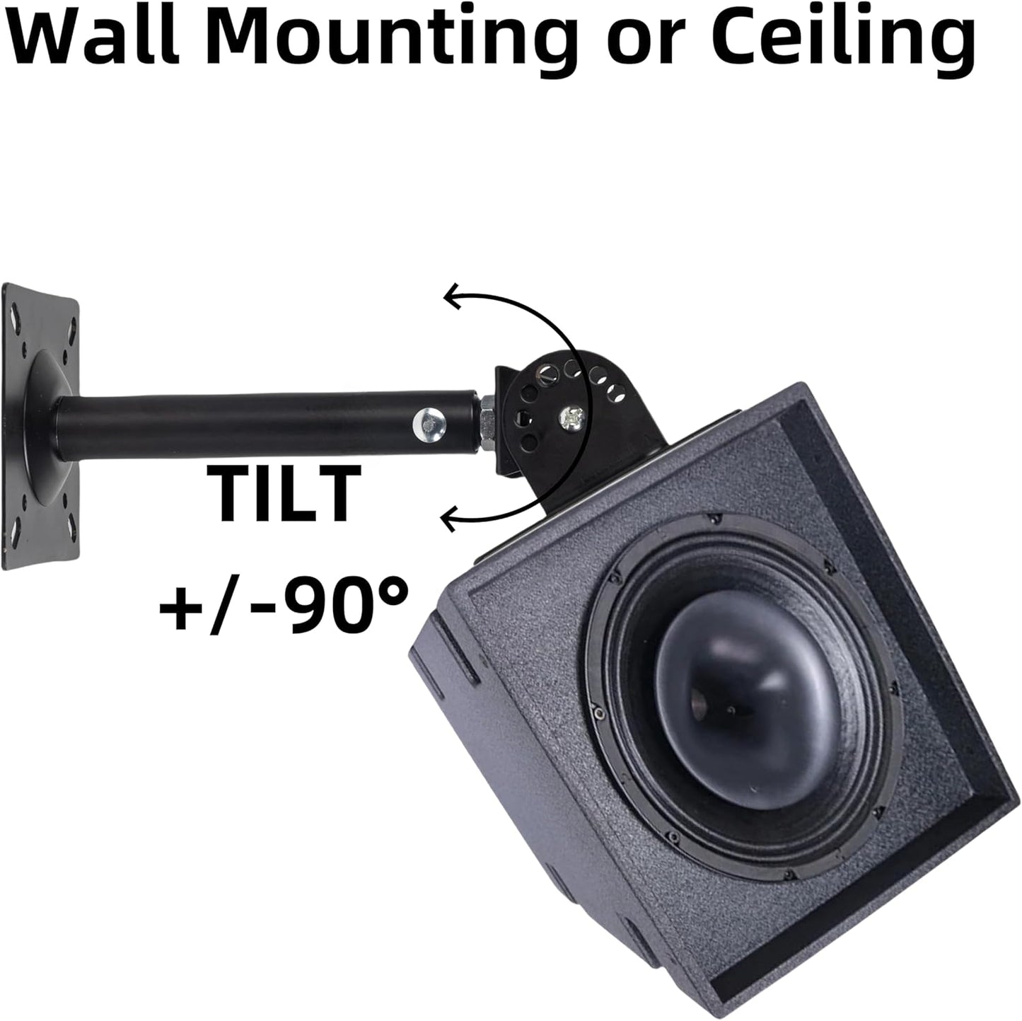 ZSHIGANMA 80lb,Heavy Universal Speaker Wall Ceiling Mounts Support up to Duty Dual Black Bookshelf Speaker Mounting