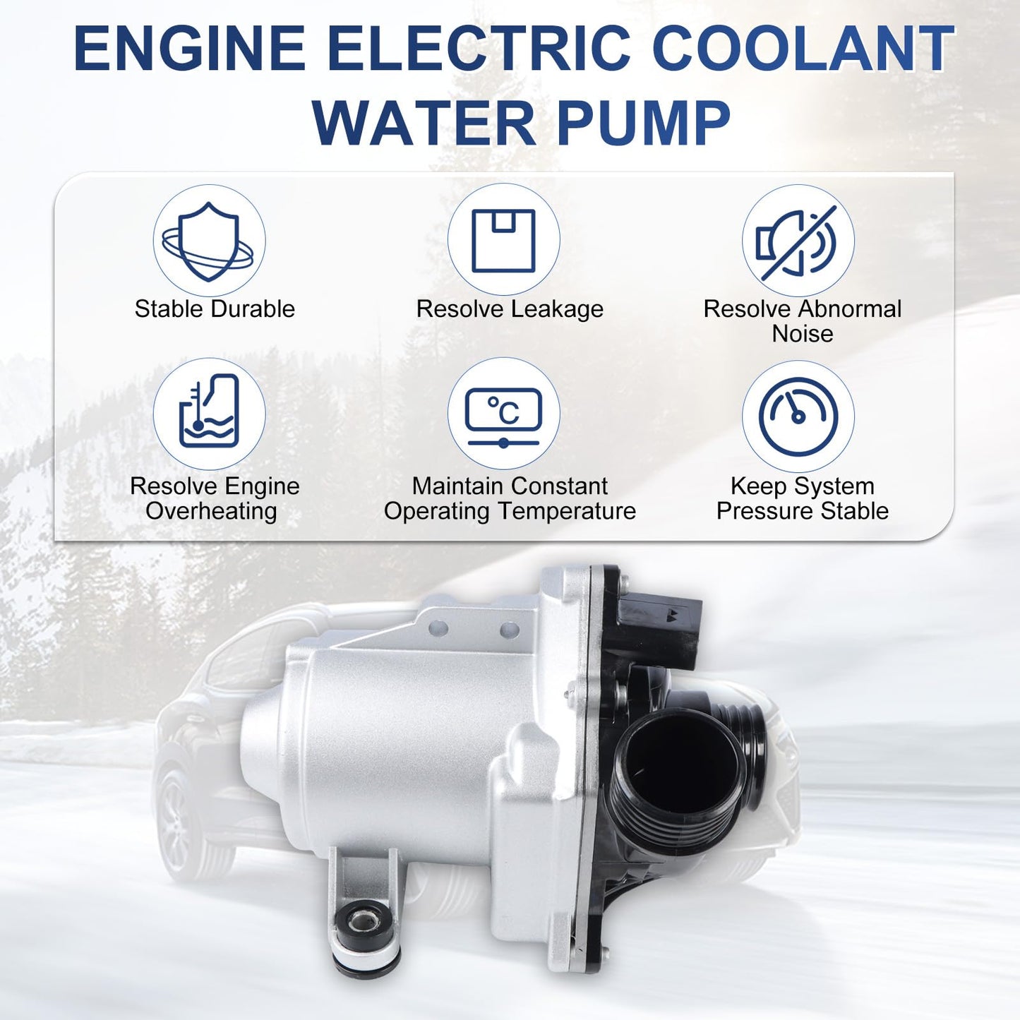 INGKAN 11517568595 Engine Electric Coolant Water Pump Fits for BMW E70 X5 3.0Si 30I 2007 2008 2009 2010 Replace OE 11517546996 11519894484