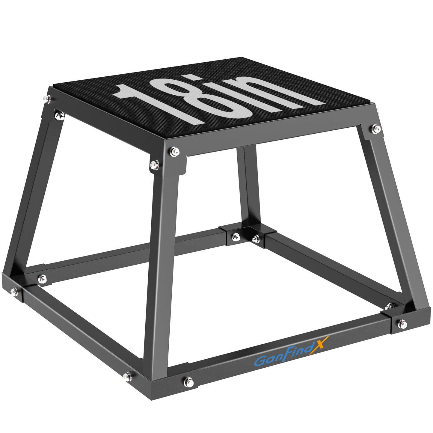 GanFindX Steel Plyometric Jump Box,18 Inch Heavy Duty Plyo Platform, Non-Slip Workout Step Box for Home Gym, Agility, Strength & Conditioning Training