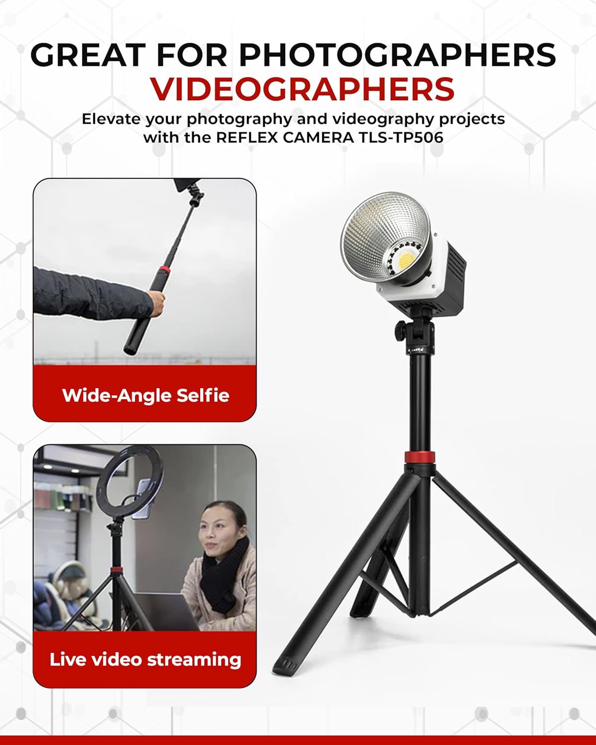 Reflex Camera 76" 190cm 1/4" 180 Lightweight Tripod Stand Extendable Aluminum up to in Height, Lightweight & Portable