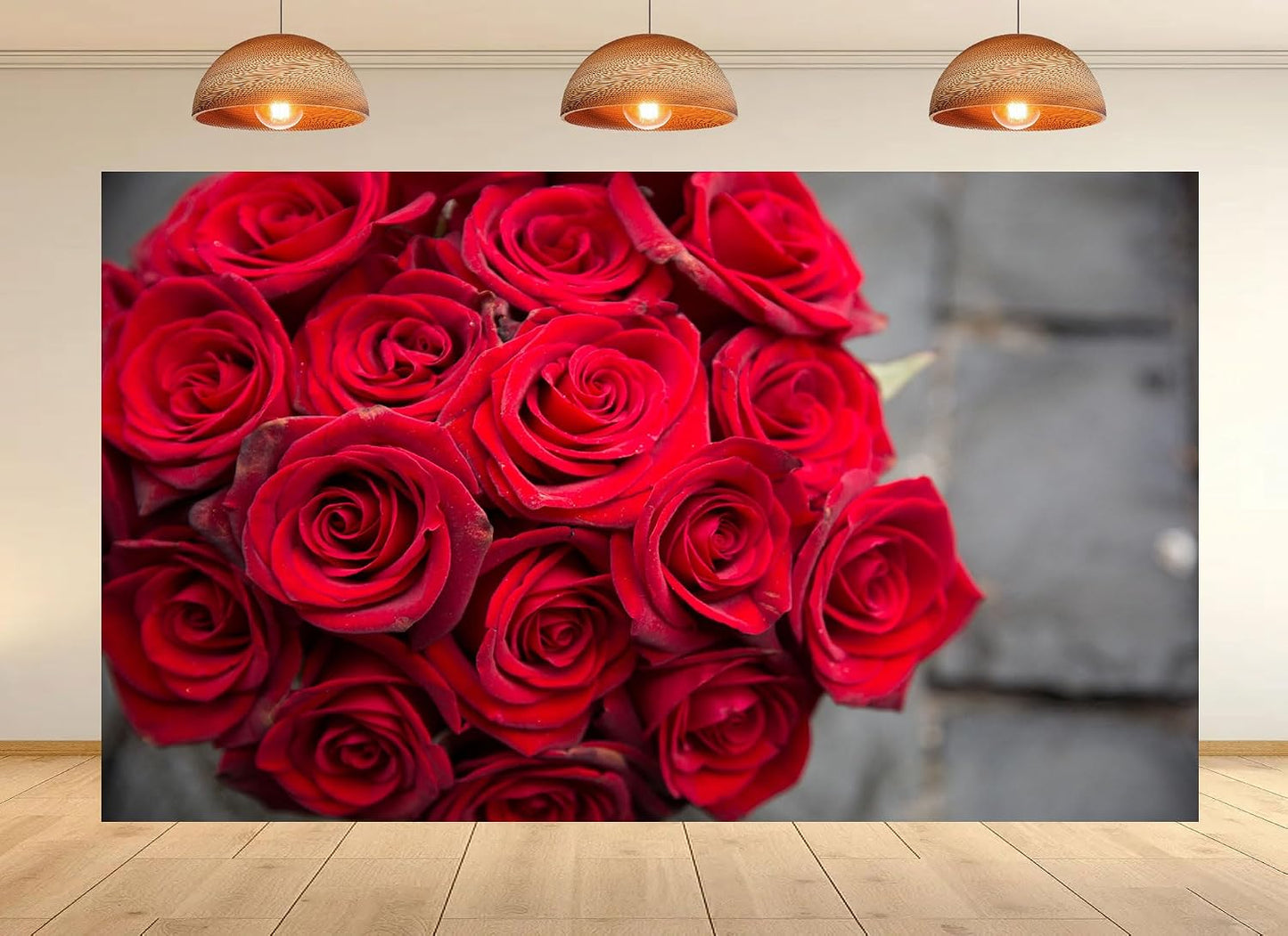 UPXIO 9x6ft Red Rose Bouquet Close Up Backdrop Romantic Floral Arrangement Photo Background Tapestry for Valentine's