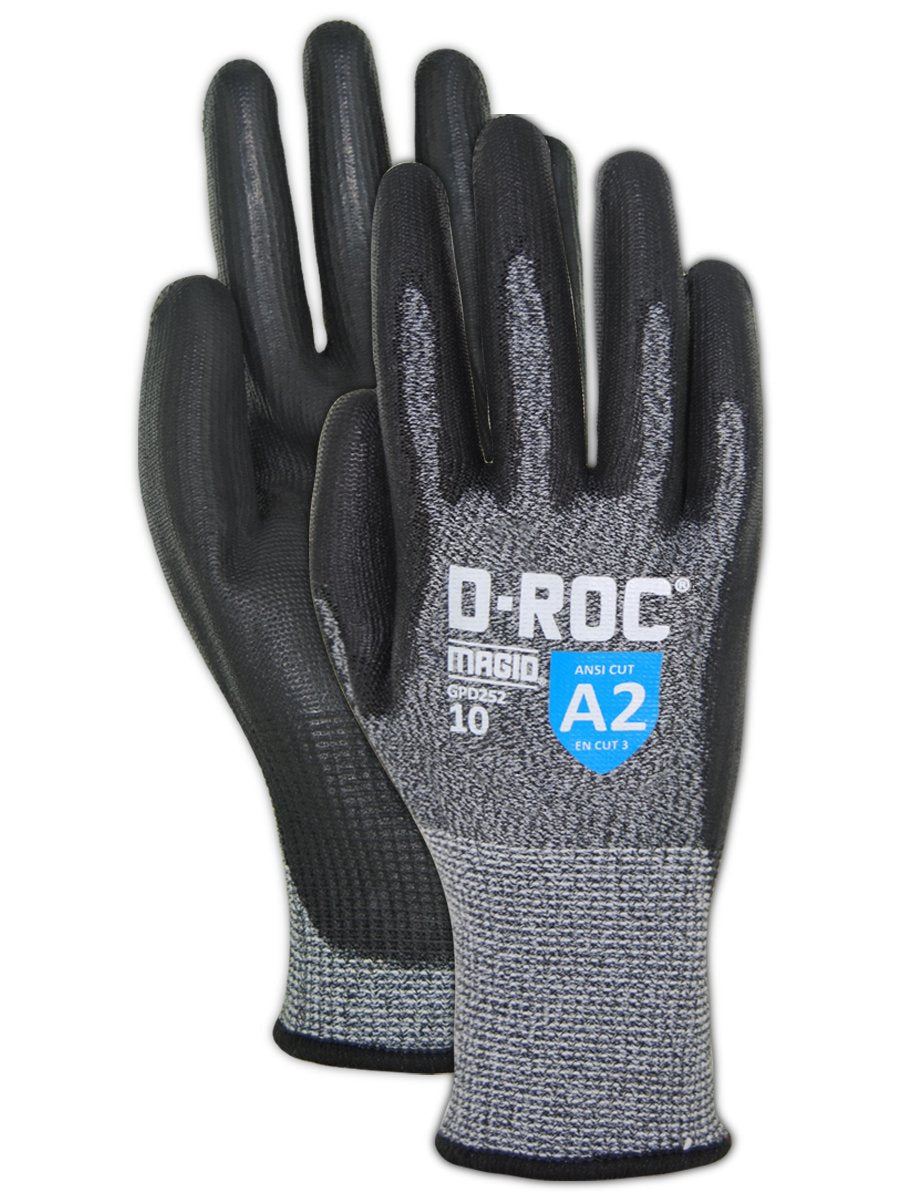 Magid GPD252 A2 Cut Gloves, Polyurethane Palm, 144 Pairs, Size 8/Medium