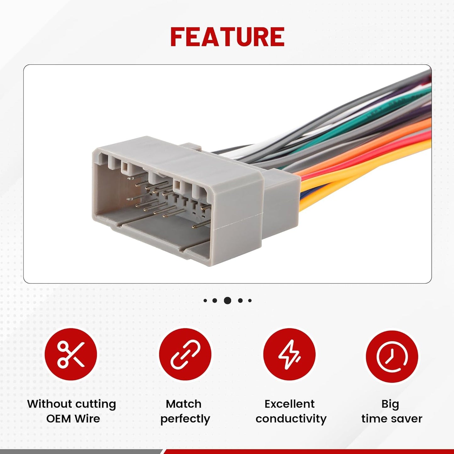 2002-2006, 2001-2007 2000-2006 RED WOLF Stereo Wiring Harness for Dodge Ram Jeep Chrysler w/Wire Connector Butt Install