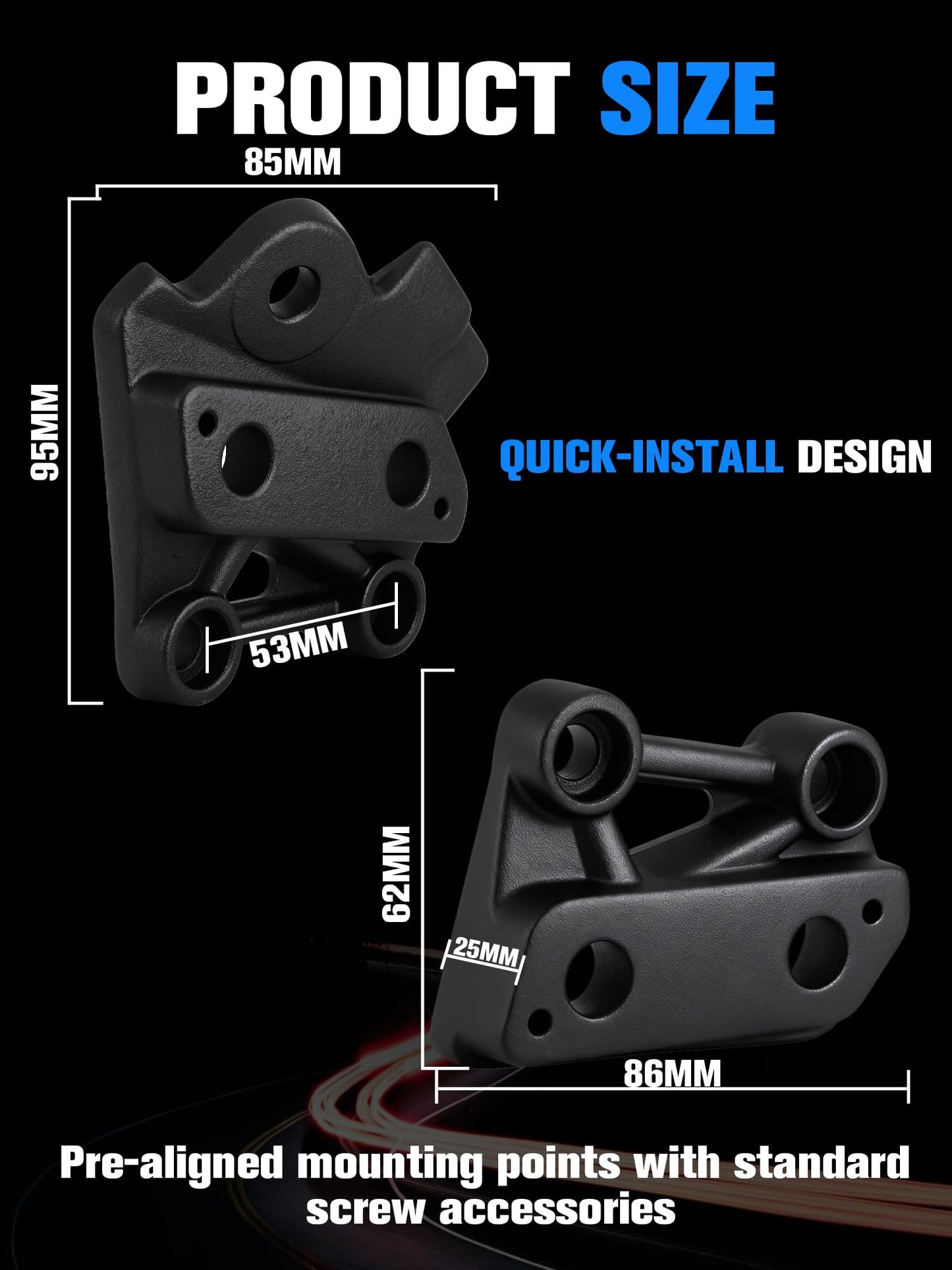 IUVWISN Foot Pegs Brackets for Talaria XXX X3/PRO Footpeg Holder Kits Pedal Bracket Support EBike Electric Dirt Bike Black