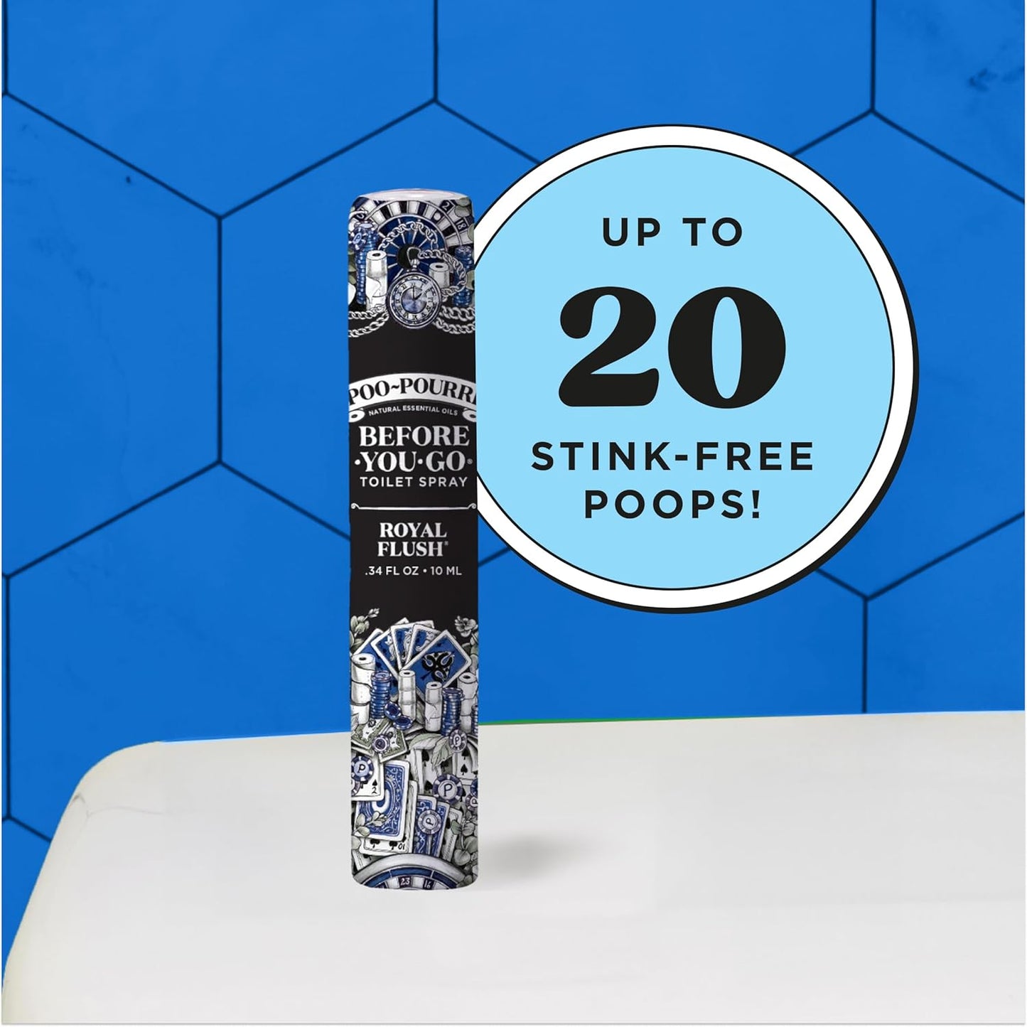 Poo-Pourri Before-You-Go Toilet Spray - Royal Flush Travel Size 10 mL | Eucalyptus & Spearmint Scent