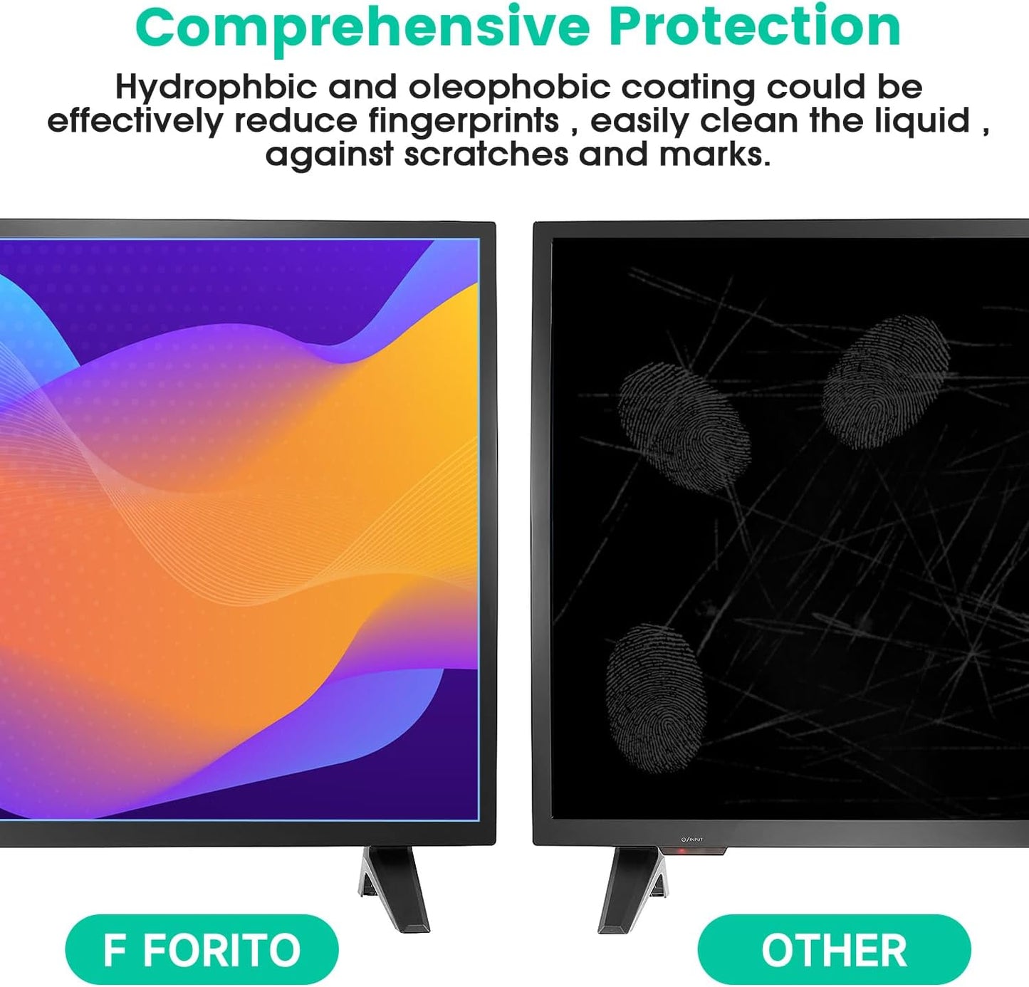 32 Inch 16:9 32" 4K F FORITO Anti Blue Light Matte TV Screen Protector, Eye Protection Anti Glare Computer Screen Cover